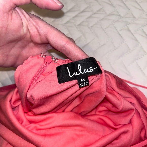 Lulus size medium peach maxi dress wedding guest womens - Picture 5 of 5